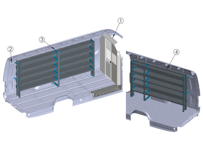 Adrian BASE-SP-HR170X Base Shelving Package, Sprinter High Roof 170X