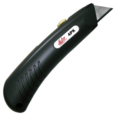 Malco 4PK Top Button Action Utility Knife