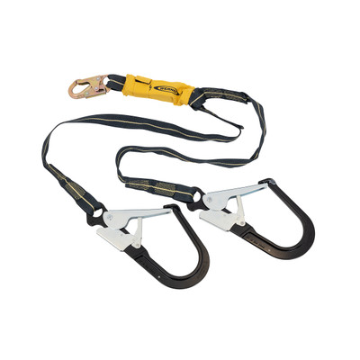 Werner C911800 6ft Arc Flash Twin Leg Lanyard (Kevlar Web, Snap Hook, 4in Rebar Hook)