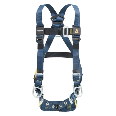 Werner Fall Protection H33200X LITEFIT Positioning work harness with tongue buckle legs, blue color.