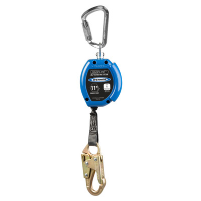 Werner Fall Protection R530011XAC Baseline 11' Web Self-Retracting Lifeline with Snap Hook, Aluminum Carabiner