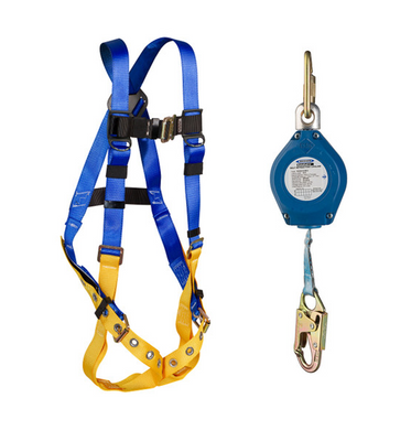 Werner Fall Protection K112063XQC Aerial Kit with Basewear Standard Harness & 18' Self Retracting Lifeline
