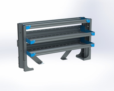 Adrian AST-2T1648EBLA 2-Shelf Unit, 48"W X 16"D X 30"H, gray, pickup truck shelf.