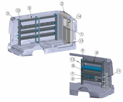 Adrian HVAC-FTMR148B HVAC Package. Transit Mid Roof 148WB