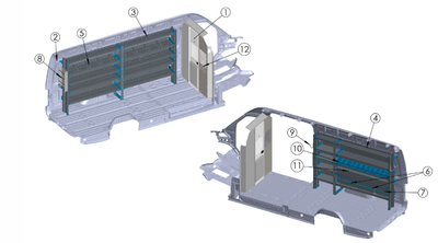 Adrian ELE-SPHR170B Sprinter High Roof 170WB electrical package with vehicle shelves.