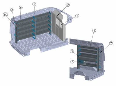 Adrian GEN-FTHR148B General Service Package Organization Systems Transit High Roof 148WB in gray color.