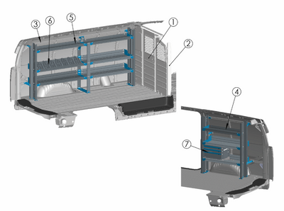 Adrian BIN-GM135B BIN Shelving Package,  GM Express/Savana 135WB
