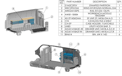 Adrian LOCK-GM135 Locksmith Package / Chevy Express & GMC Savana GM 135WB
