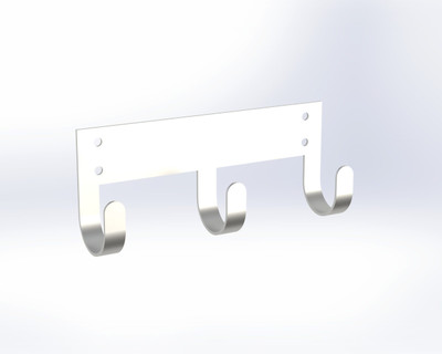 Adrian UHB3 Utility Hook Bar, 3 hooks, silver, closet hanging bar by Adrian brand.