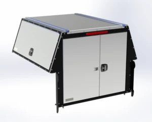 Adrian TFKCOL160KM23W Truck Cap with Camera Kit for Truck Cap, Barn Door, 5' Bed, Mechanical Locks.