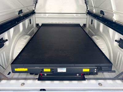 Adrian EB1590-70 1,500 lb. 70% Extendobed Truck Upgrade, 8' Beds, black platform installed.