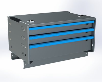 Adrian ADUK1624A3C-RI 3-Drawer Unit w/ Risers, 16 x 24