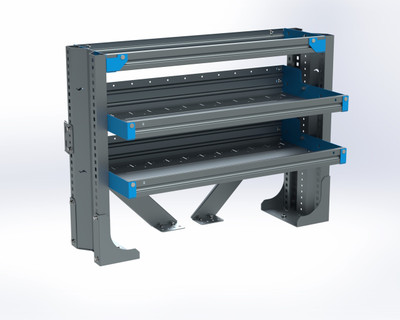 Adrian AST-2T1636EBLA  Extendobed Pre-Configured Truck Shelving, 36"W x 16"D x 30"H