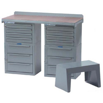 Adrian Steel #MD705 Workbench Module, 42w x 32h x 18d, Gray