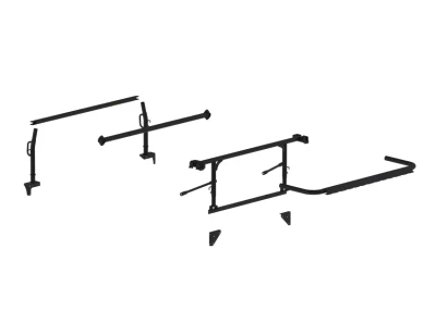 Holman 12004 The Pro Rack Leg & Crossbar Kit - Service Bodies, Black - Not compatible with PII part numbers