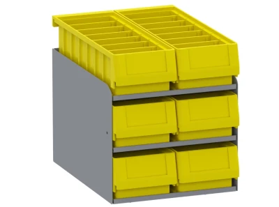 Holman 40341 Small Parts Bins (40331) In Steel Shelf Cabinet - 6 Bins