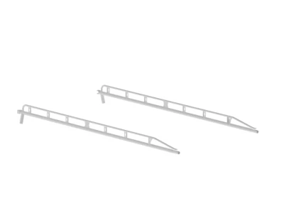 Holman 12101W The Pro Rack Side Channel Kit in white, a silver metal side channel kit.