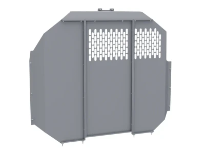 Holman 406TLF-P Partition, Perforated Fleet, Transit Low Roof, gray, no pass through door.