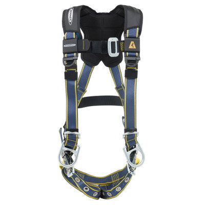 Werner Fall Protection Blue Armor Positioning Harness, Bodywear, H23200X, tongue buckle leg straps.
