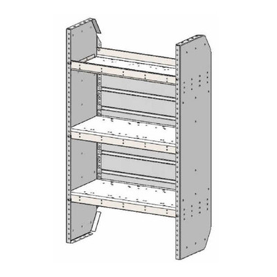 Adrian Steel #AD1426TC14 Adjustable 3-Shelf Unit, 26w x 44h x 14d, Gray