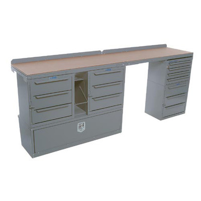 Adrian #MD610 Workbench Module, gray, 84w x 32h x 18d, Productivity Workstation with drawers.