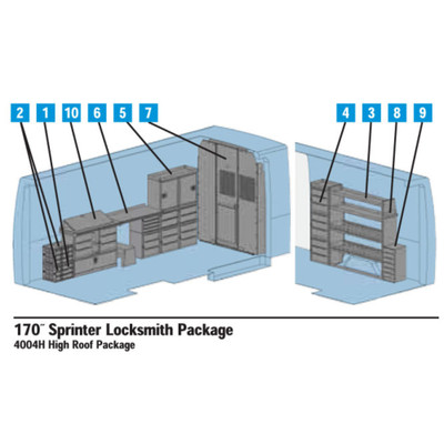 Adrian Steel 4004H Sprinter Interior Locksmith Package - 170" Wheelbase #4004H