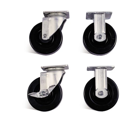 Knaack 4" Heavy Duty caster set, silver and black color, Knaack branded caster set.