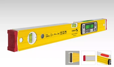 Stabila Tech 196 M DL Digital Spirit Level with ULTRA-PROTECT rare earth magnets for precision.