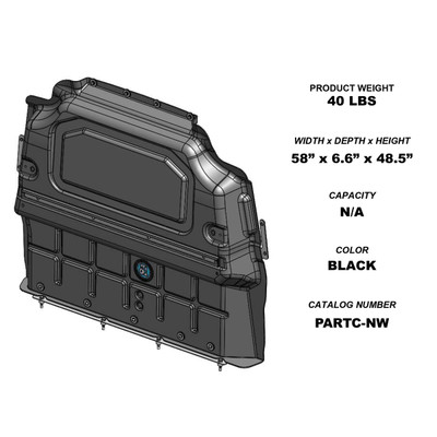 Adrian Steel Company #PARTC-NW 50751 Composite Partition  no window | Ford Transit Connect
