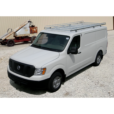 Topper #458510 10ft heavy duty roof rack with 58in crossbars on Nissan NV High Roof van.