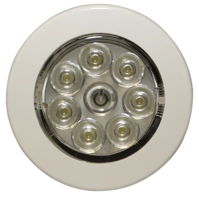 ECCO EW0210 LED circular light, white, flush mount, 12V, ECCO brand, circular design.