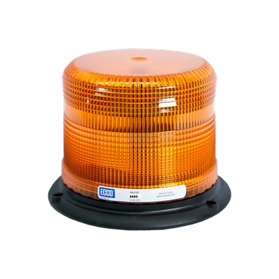 ECCO 6650A Amber Emergency Beacon, Low Profile, 12-24VDC, ECCO brand, orange color emergency strobe light.