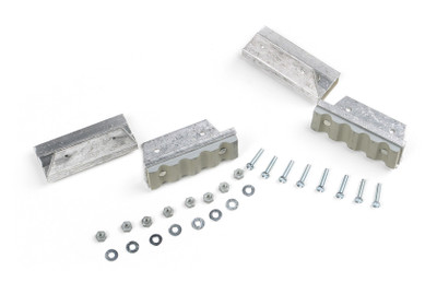 Werner Parts 21-7 Foot Kit Ladder Parts with screws and washers, silver color.
