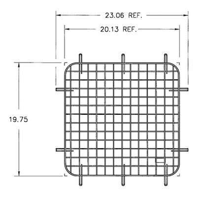 Adrian Steel #60-21 Passenger Side Hinged Door Security Screen, 60 Door, 22.9w x 22.8h x 0.8d, Gray, Express, Savana