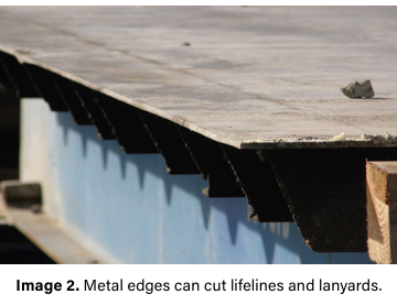 Lanyards and Lifelines can be Severed on Exposed Edges during Falls