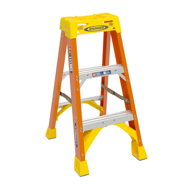 Werner 6203 | 3 Ft Fiberglass Stepladder / 300 lb Rated