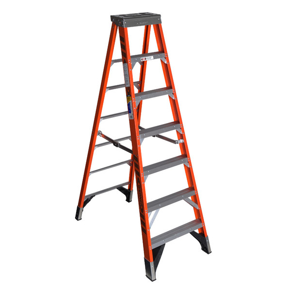 Werner 7407 | 7 Ft Fiberglass Stepladder / Type IAA 375 lb Capacity