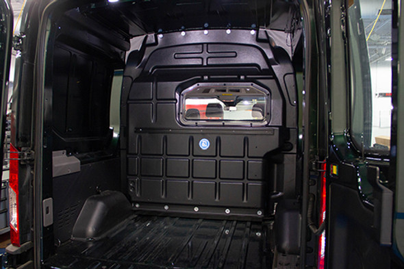 Adrian Steel #PARFTHC Crew Van Composite Partition w/Visibility, Black, Transit High Roof, Transit High Roof Extended