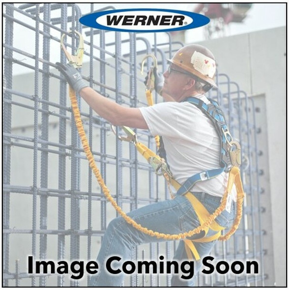 Werner C411140 DeCoil Twinleg Lanyard (1" web, Snaphooks) - 4'