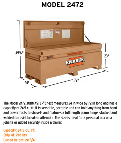 Knaack Model 2472 JOBMASTER Chest, 24.5 cu ft