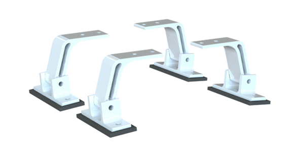 Adrian Steel #SPRMBK4W | Mounting Feet, 4-Pack, Sprinter, White, with OEM Rail