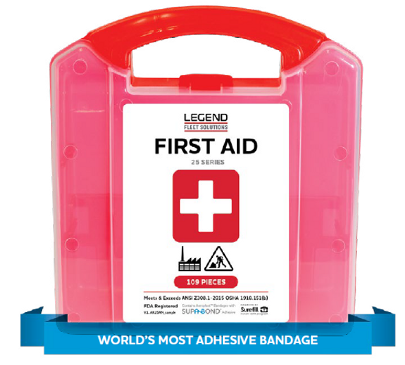 Legend SF1-017-105 First Aid Kit Clear/Red Plastic Case