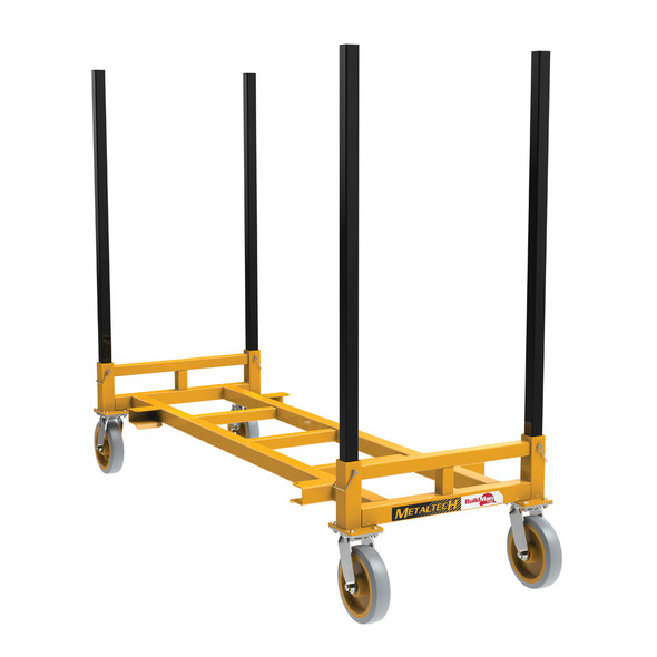 MetalTech I-FTC631PRK Kit of One 6' Flat Transport Cart with Two Pipe Racks