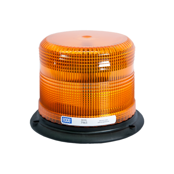 ECCO 7965A LED Beacon Light: Pulse-II, Low Profile, 12-24 VDC, 11 Patterns, Amber