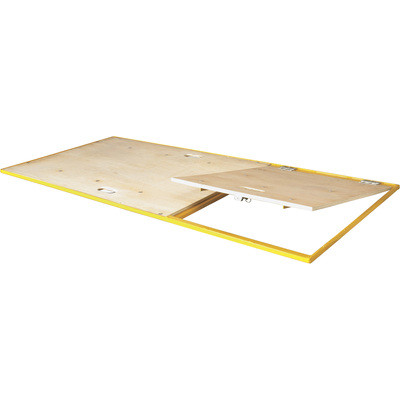 MetalTech I-CISPT Steel Scaffolding platform, yellow border, light wood panels, from MetalTech brand.