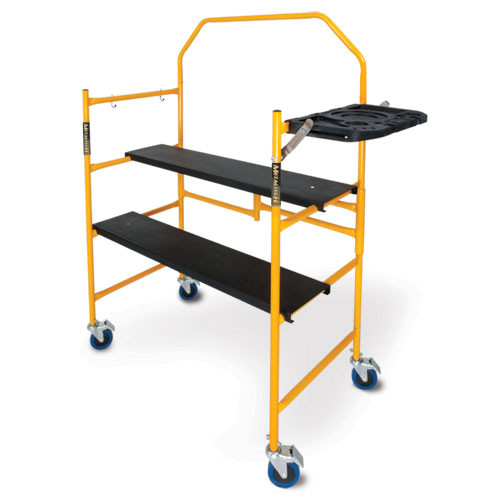 MetalTech I-IMCNT JOBSITE Series 4' Steel Construction cart with 500 lb capacity, yellow and black.