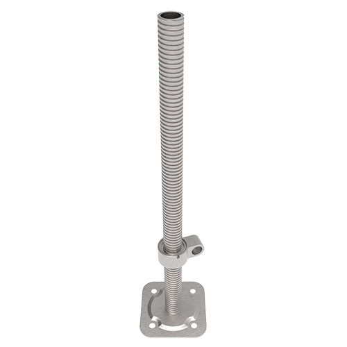 MetalTech M-MBSJP24NH Galvanized Leveling Jack with Plate, short handle, hollow scaffold leveling jack.