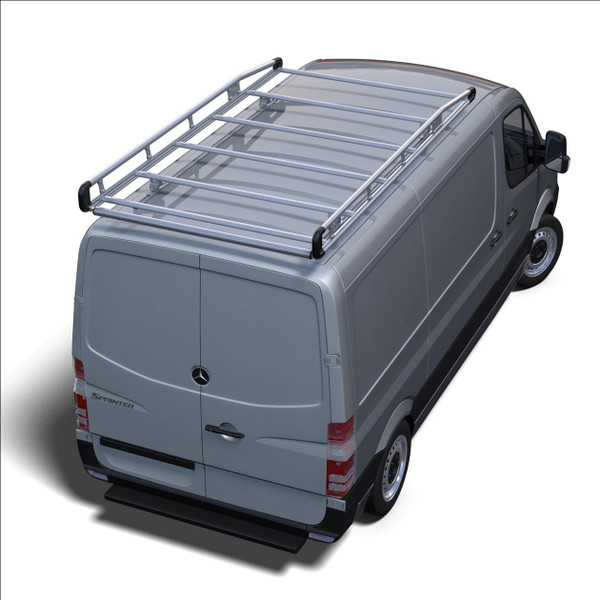 Prime Design AR1930 AluRack Sprinter 170" WB High Roof Lightweight Roof Rack in silver color.