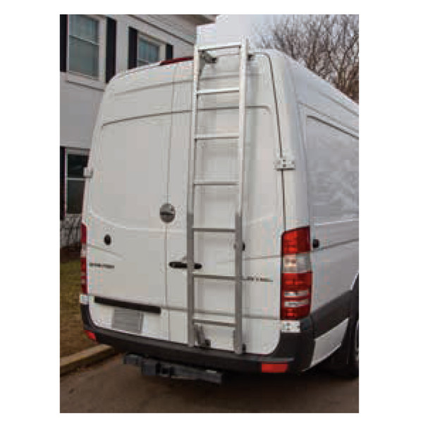 Prime Design Roof Ladder AAL-8004 Mercedes Sprinter, Fleet Roof Access, 99" Standard Roof, Bright Aluminum.