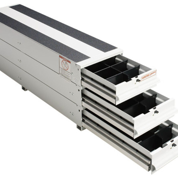 Weather Guard Model 327-3 ITEMIZER Drawer Unit for van tool storage, silver color.